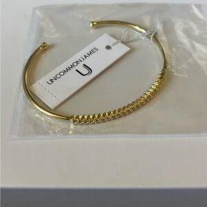 Uncommon James Gold Textured Bangle Bracelet